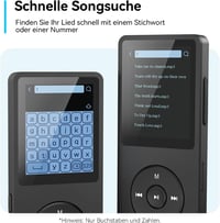 AGPTEK MP3 lejátszó Bluetooth 5.3 - 64 GB - beépített hangszóró - 40 óra - fekete 3