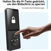 AGPTEK MP3 lejátszó Bluetooth 5.3 - 64 GB - beépített hangszóró - 40 óra - fekete 9