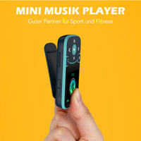 AGPTEK 64GB Bluetooth 5.3 športový MP3 prehrávač s klipom, HiFi kvalita, FM rádio, krokomer, modrý 4