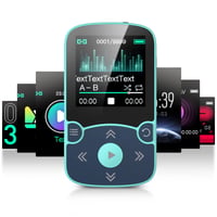 AGPTEK 64GB Bluetooth 5.3 športový MP3 prehrávač s klipom, HiFi kvalita, FM rádio, krokomer, modrý 8