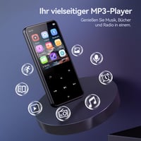 AGPTEK MP3 lejátszó Bluetooth 5.3, 64 GB, 2,4 colos kijelző, hangszóró – fekete 2