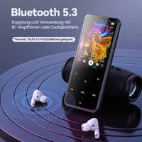 AGPTEK MP3 lejátszó Bluetooth 5.3, 64 GB, 2,4 colos kijelző, hangszóró – fekete 3