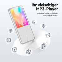MP3 prehrávač AGPTEK 64GB s Bluetooth 5.3 – 2,4-palcový TFT displej, HiFi zvuk, FM rádio, vstavaný reproduktor, strieborný 2