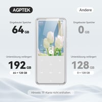 MP3 prehrávač AGPTEK 64GB s Bluetooth 5.3 – 2,4-palcový TFT displej, HiFi zvuk, FM rádio, vstavaný reproduktor, strieborný 7