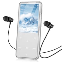 MP3 prehrávač AGPTEK 64GB s Bluetooth 5.3 – 2,4-palcový TFT displej, HiFi zvuk, FM rádio, vstavaný reproduktor, strieborný 1