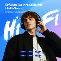 AGPTEK 64GB MP3 prehrávač, Bluetooth 5.3, 2,4-palcový farebný TFT displej, HiFi reproduktor, FM rádio, dotykové tlačidlá, e-kniha, záznam zvuku, podpora 128GB, modrý 7