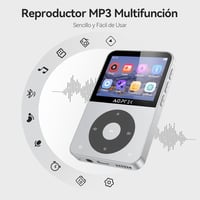 AGPTEK 64GB MP3 Lejátszó Bluetooth 5.3 Színes Kijelzővel, Fejhallgatóval, 128GB SD Kártya Támogatás, FM Rádió, Felvétel, Ezüst 7