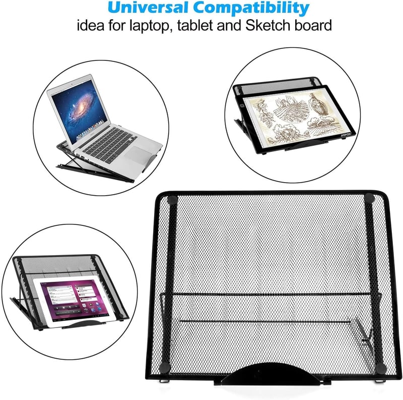 AGPTEK állítható laptop pad tartó 12 szögű, csúszásmentes Huion A3 LED rajztábla állvány