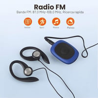 AGPTEK G02 csipeszes MP3-lejátszó FM rádióval, 8 GB - kék 4