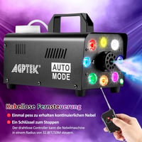 AGPTEK Füstgép Vezeték Nélküli Távirányítóval és Színes LED Világítással - 500W Kompakt Ködgép Halloweenre, Esküvőre és Rendezvényekre 9