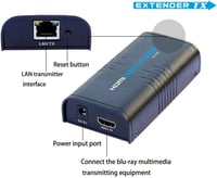 HDMI extendér AGPTEK 120 m – vysielač a prijímač cez kábel RJ45 CAT5 CAT6, 1080P Full HD, TCP/IP Ethernet, pre LCD a LED displeje 2