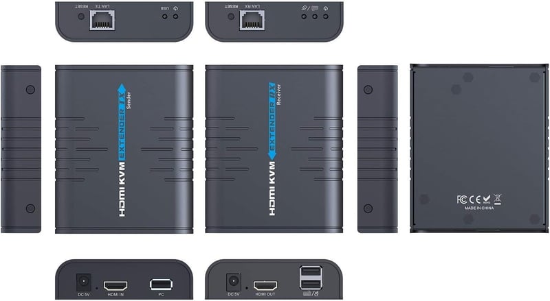 AGPTEK HDMI KVM Extender 120m Ultra HD 1080p CAT5/6/7 Ethernet USB billentyűzet egér
