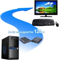 AGPTEK HDMI KVM Extender 120m Ultra HD 1080p CAT5/6/7 Ethernet USB billentyűzet egér 4