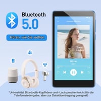 MP3 prehrávač AGPTEK T08X 96GB s Bluetooth a WiFi, 4-palcový displej, Android 14, Spotify, APP Store, podpora až 1TB, modrý 5