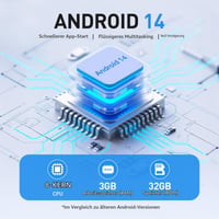 MP3 prehrávač AGPTEK T08X 96GB s Bluetooth a WiFi, 4-palcový displej, Android 14, Spotify, APP Store, podpora až 1TB, modrý 4