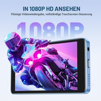 MP3 prehrávač AGPTEK T08X 96GB s Bluetooth a WiFi, 4-palcový displej, Android 14, Spotify, APP Store, podpora až 1TB, modrý 8