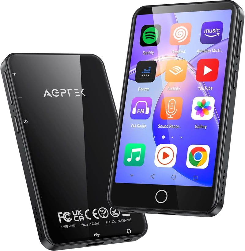 AGPTEK WLAN MP3 lejátszó Bluetooth 3,5" érintőképernyő Android 8.1 Spotify Deezer