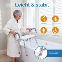 Scaun de duș rotativ 360° Agrish cu brațe detașabile – Scaun de baie reglabil pe înălțime pentru vârstnici și persoane cu mobilitate redusă, capacitate 160 kg, C 5