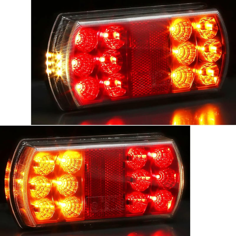 AGRISHOP 12/24V LED Hátsó Lámpa Utánfutóhoz Vízálló E-Mark Fékvilágítás