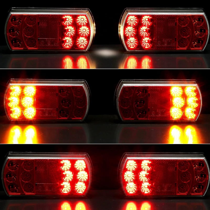 AGRISHOP 12/24V LED Hátsó Lámpa Utánfutóhoz Vízálló E-Mark Fékvilágítás