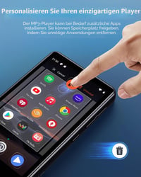 MP3 prehrávač AGXOV s Bluetooth a WiFi, založený na systéme Android, so 4,02-palcovým dotykovým displejom 8