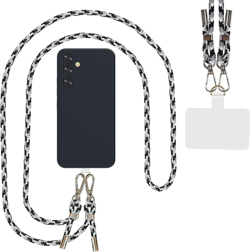AHABIPERS Szilikon Tok Samsung Galaxy A54 5G-hez, Ultra Vékony TPU Védőtok Állítható Nyakpánttal, Teljes Védelem Mobiltelefon Tok