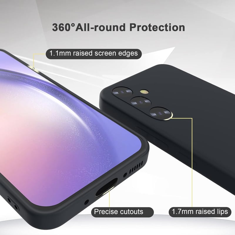 AHABIPERS Szilikon Tok Samsung Galaxy A54 5G-hez, Ultra Vékony TPU Védőtok Állítható Nyakpánttal, Teljes Védelem Mobiltelefon Tok