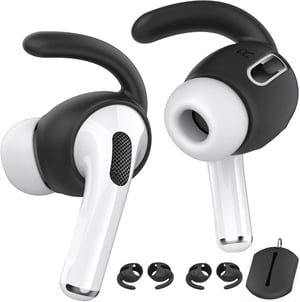 AhaStyle AirPods Pro kukice za uši s torbicom, 3 para - crne – paket od 4 komada