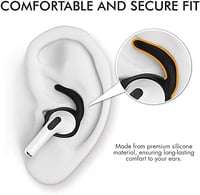 AhaStyle 3 pár AirPods Pro fülhorgok fekete + tárolózsák Apple kompatibilis 3