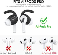AhaStyle 3 pár AirPods Pro fülhorgok fekete + tárolózsák Apple kompatibilis 2