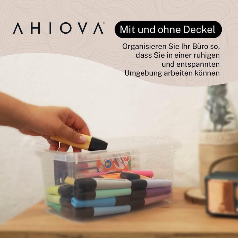 AHIOVA 6 db átlátszó tárolódoboz 26,5x19,5x12,5 cm, BPA mentes, 4 literes