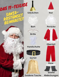 Ahititi Deluxe Mikulás Jelmez 10 Részes Férfi Karácsony Ruha S 3