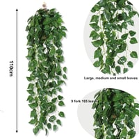 AhLmA 2db Függő Műnövény Mesterséges Borostyán Girland Dekoráció Lakásba 2
