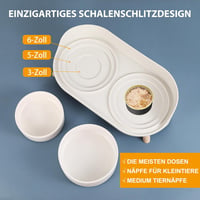 AHX Dupla Macskataál Kerámia Emelt Pozícióval Csúszásmentes Állvánnyal 480ml - Food bowl for small dogs and cats, White 5
