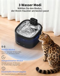 Bezdrôtová fontána pre mačky AIAUON 3,5 l s režimom senzora a časovačom, s miskou z nehrdzavejúcej ocele, ultra tichá, s 8 filtrami 5