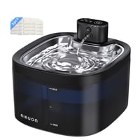 Bezdrôtová fontána pre mačky AIAUON 3,5 l s režimom senzora a časovačom, s miskou z nehrdzavejúcej ocele, ultra tichá, s 8 filtrami 1
