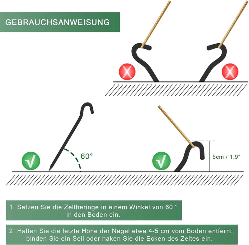 Aibeli 24 db Sátor Cövek 18 cm Alumínium Kemping Kiegészítő