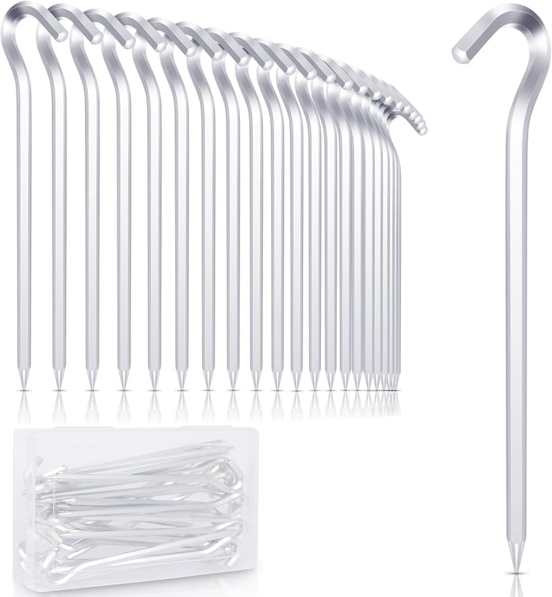 Aibeli 24 db Sátor Cövek 18 cm Alumínium Kemping Kiegészítő