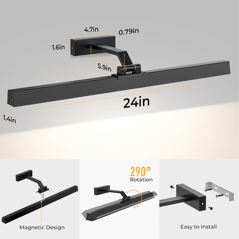 AIBOO LED Képmegvilágító Szett 2db 60cm Vezeték Nélküli Távirányítóval Dimmelhető