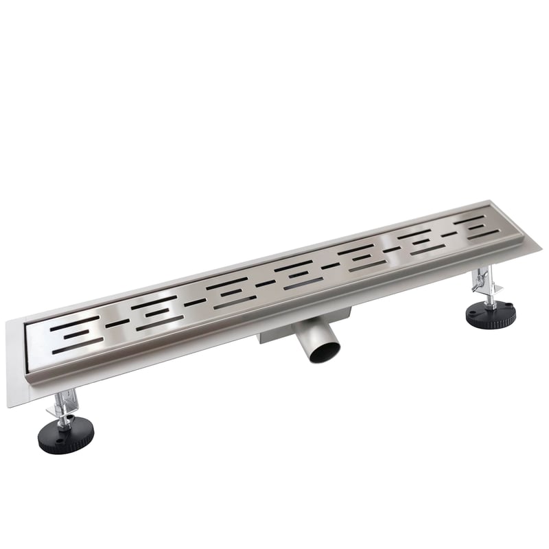 Sprchový žľab AICA 90 cm z nehrdzavejúcej ocele, lineárny model, strieborný