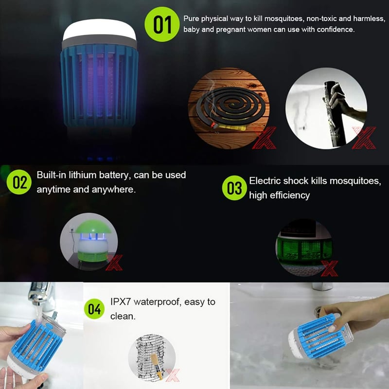 AICase 10W LED napelemes szúnyogirtó UV fénnyel vízálló IP67