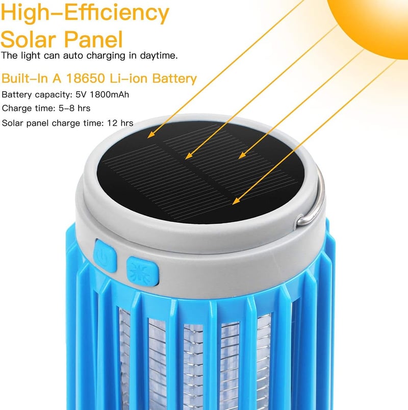 AICase 10W LED napelemes szúnyogirtó UV fénnyel vízálló IP67