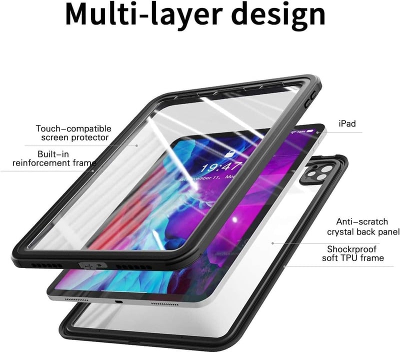 AICase iPad Pro 11 vízálló tok 2020-2022 teljes védelemmel és nyakpánttal