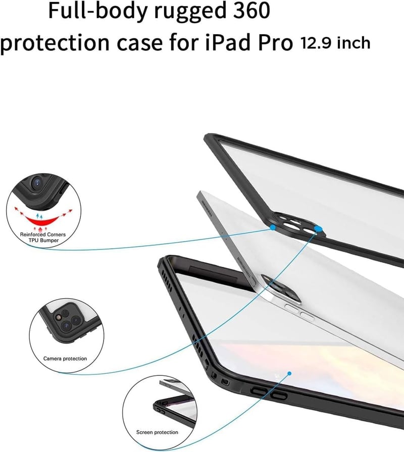 AICase iPad Pro 11 vízálló tok 2020-2022 teljes védelemmel és nyakpánttal