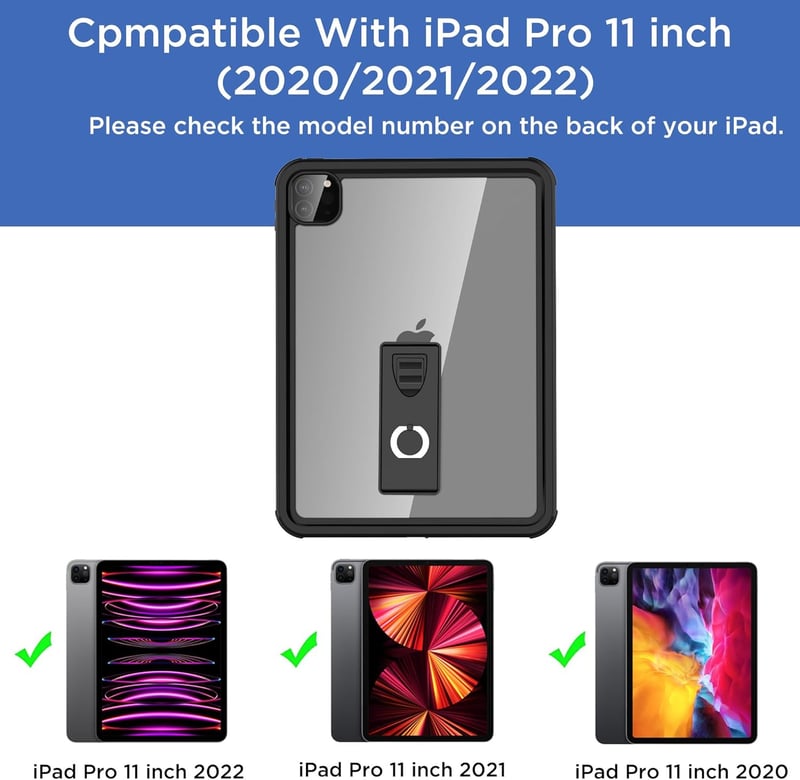 AICase iPad Pro 11 vízálló tok 2020-2022 teljes védelemmel és nyakpánttal
