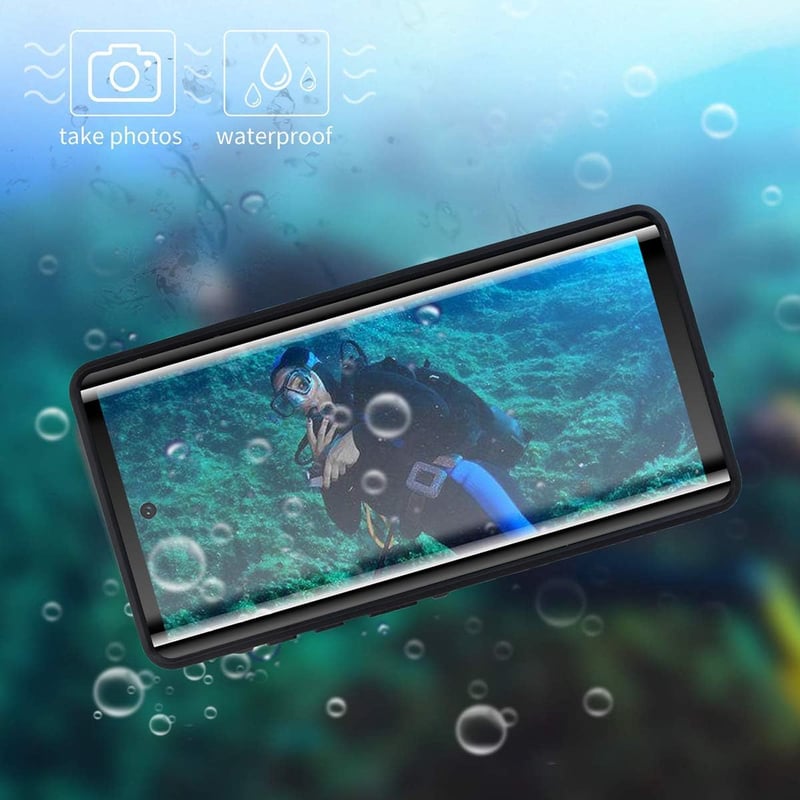 AICase Samsung Galaxy Note 10+ Plus Vízálló Tok - IP68 Tanúsított 360° Védelem Víz, Ütés, Por és Hó Ellen, Fekete