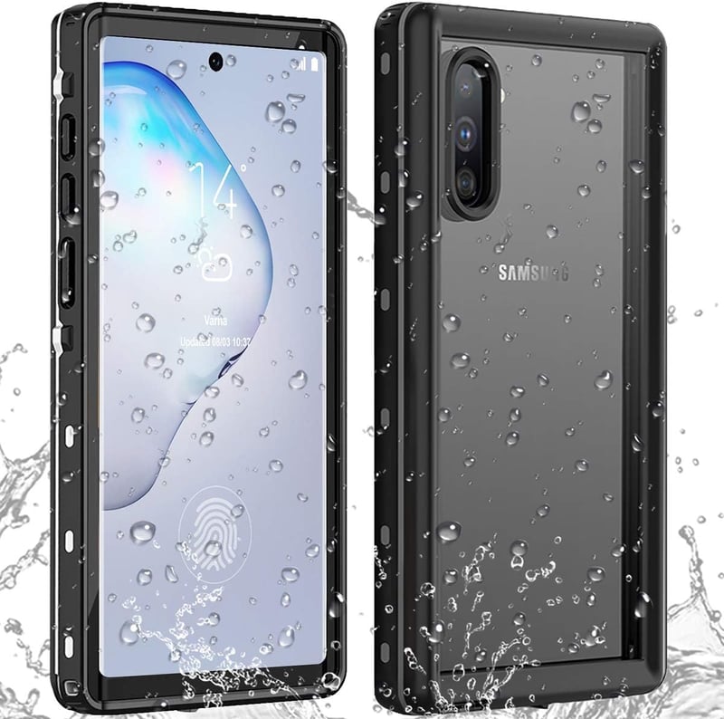 AICase Samsung Galaxy Note 10+ Plus Vízálló Tok - IP68 Tanúsított 360° Védelem Víz, Ütés, Por és Hó Ellen, Fekete