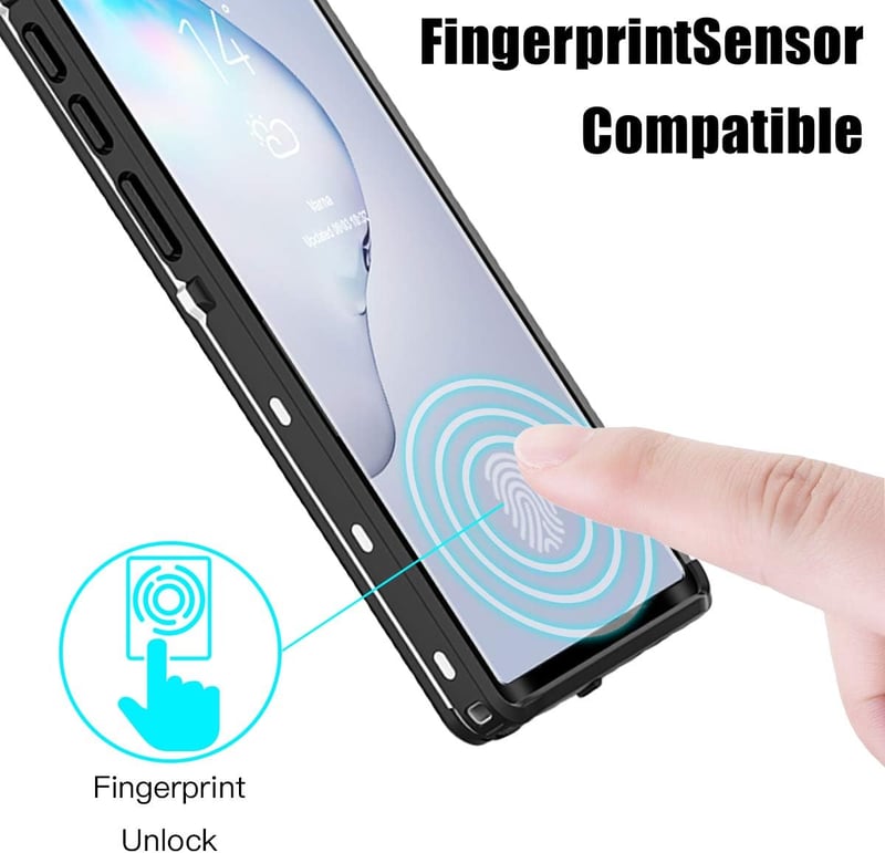 AICase Samsung Galaxy Note 10+ Plus Vízálló Tok - IP68 Tanúsított 360° Védelem Víz, Ütés, Por és Hó Ellen, Fekete
