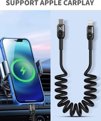 AICase USB-C Lightning kábel spirál iPhone 14/13/12/11 töltéshez 3
