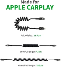 AICase USB-C Lightning kábel spirál iPhone 14/13/12/11 töltéshez 2